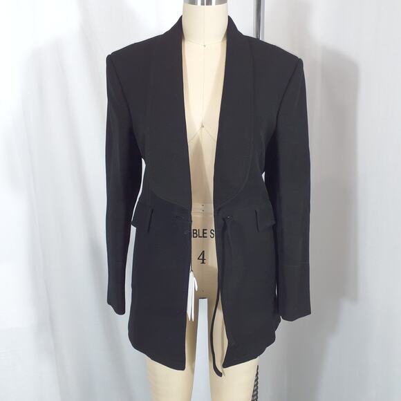 Bottega Veneta Black Shawl-Collar Cotton Ottoman Jacket Size 38 - NWT - Picture 2 of 5